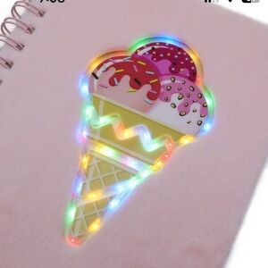 LED Ice Cream Design Notebook - Pink Cover